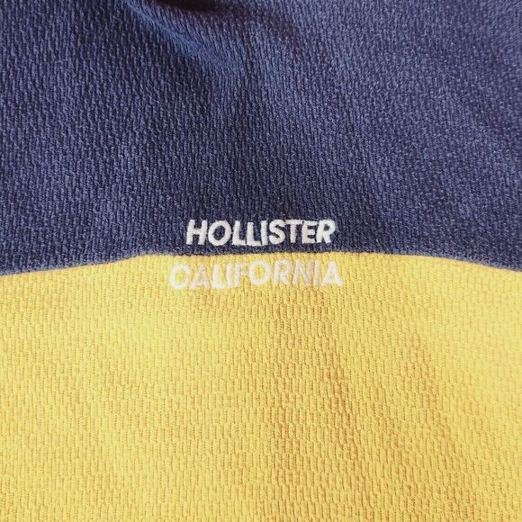 Hollister Womens Sz S ? Pullover Sweatshirt Hoodie Sweater Yellow Blue Knit - Picture 3 of 7